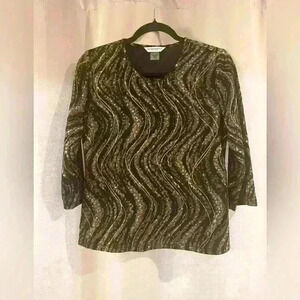 Women’s Black Quarter Sleeve Allison Daley Blouse